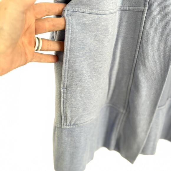 Athleta | Oversized Lotus Wrap Blue Open Front Athleisure Kimono Pockets Size S - Picture 3 of 7